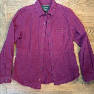 Woolrich Women’s Wool Button-Up Shirt Jacket in Raspberry – Size Small